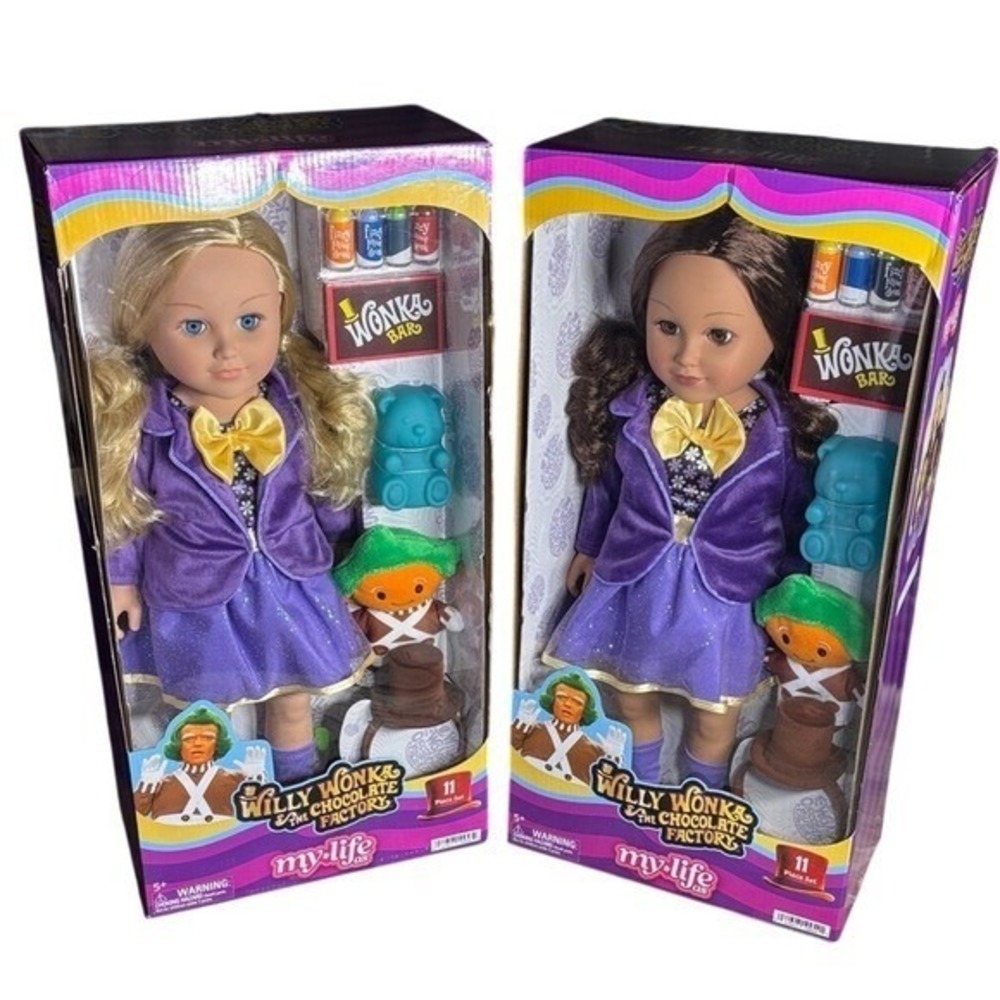 My Life As Willy Wonka 18'' Doll: Brunette & Blonde 11 Piece Set Collectible NEW